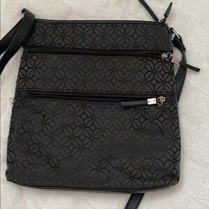 Black Patterned Crossbody Bag